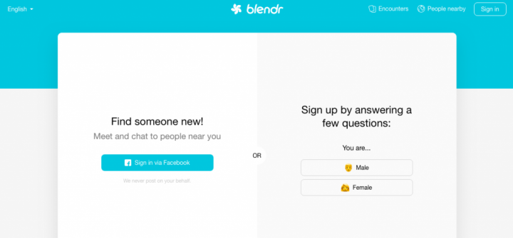 main page Blendr.com